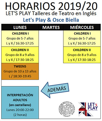 Horarios Let's Play 2019-20